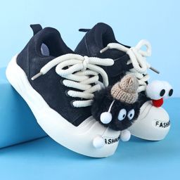 Babyoye Lace Up Casual Shoes With Applique - Black-image-105