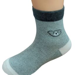 Zikku Cotton Teddy Bear Designed Socks - Grey-image-18