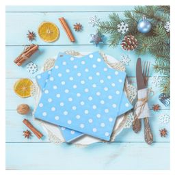 Party Anthem 2 Ply Light Blue Polka Paper Napkins - Pack of 40-11