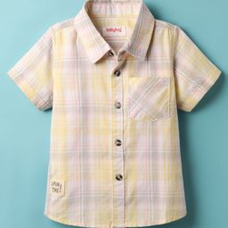 Babyhug 100% Cotton Half Sleeves Checks Shirt - Multicolour-image-70