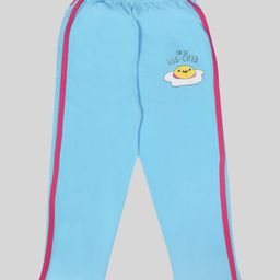 Kiwi 100% Cotton Knit I M So Eggcited Text Printed Diaper Leggings - Blue-image-2