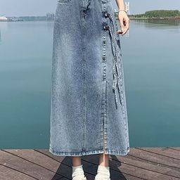 StyleCast x Revolte Women Denim A-Line Midi Skirts-image-44