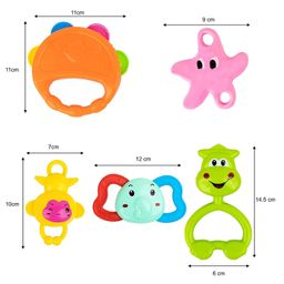 NEGOCIO Rattle Set with Teethers for New Born Babies Toy for Babies Non-Toxic Pack of 5 (Colour May Vary) image 3