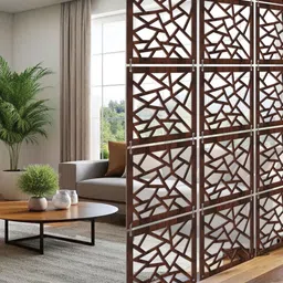 RANDOM Brown Geometric Window Blinds image 2