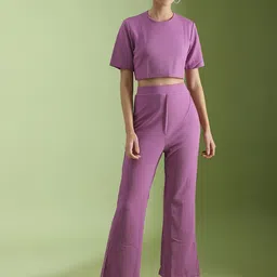 Selvia Round Neck Top With Trousers Co-Ords-image-65