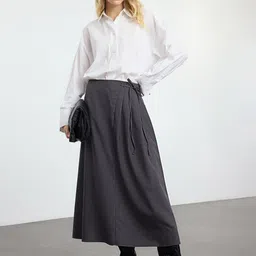 Trendyol Mid Rise Pleated Maxi Skirts-picture-5