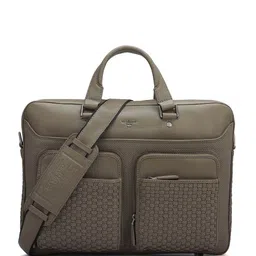 Da Milano Men Textured Leather Laptop Bag-image-9