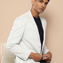 INVICTUS Solid Knitted Single-Breasted Slim Fit Smart Casual Blazer-picture-42