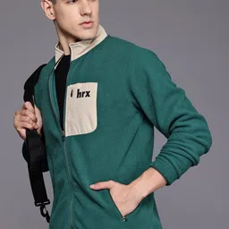HRX by Hrithik Roshan Contrast Pocket Sherpa Front-Open Sweatshirt-image-22