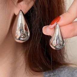 AKISON JEWELS Women Silver Plated Teardrop Shaped Stud Earrings-image-5