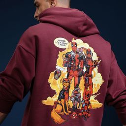 HIGHLANDER Highlander Marvel Deadpool Drop Shoulder Oversized Hooded Sweatshirt-image-57