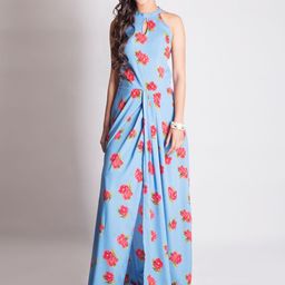 DELIS Floral Printed Backless Maxi Dress-image-17