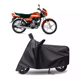 Auto Pearl Polyester Two Wheeler Cover for Hero HF Deluxe (Grey)-image-16