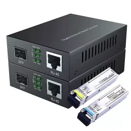 Hanutech Ethernet To SFP Media Converter with 1.25G DDM SFP Transceivers Module Pair-14