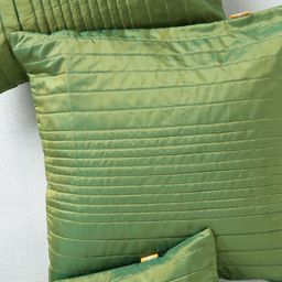 ANS Green Dual-Toned Set of 3 16'' x 16'' Square Cushion Covers image 4