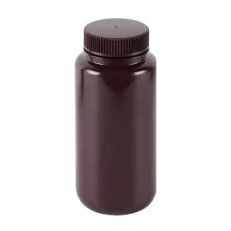 Abdos 1 L Capacity and 196.8 mm Height Amber HDPE Wide Mouth Bottle, P11185A (Pack of 24)-12