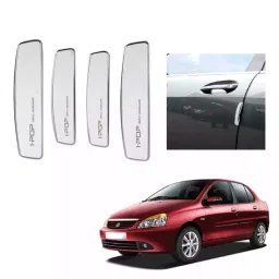 SPREADX Plastic Car Stylish I-Pop White Colour Elegant Door Guard Protection Universal Type Suitable for Tata Indigo CS (Set of 4 Pcs)-34