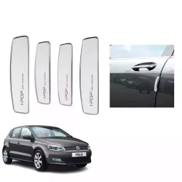 SPREADX Plastic Car Stylish I-Pop White Colour Elegant Door Guard Protection Universal Type Suitable for V W Polo (Set of 4 Pcs)-image-92