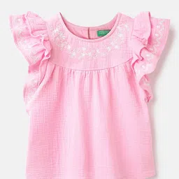 United Colors of Benetton Girls Embroidered Flutter SleeveTop-picture-23