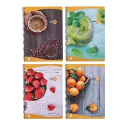 Youva Spiral Long Fragrance (Rub n Sniff) Note Book A4 (21 cmx29.7 cm) 172 Pages Paper Single Line 24066, (Pack of 4)-98