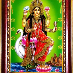 SUNINOW Gold-Toned & Green Goddess Of Snakes Wooden Religious Photo Frame-48