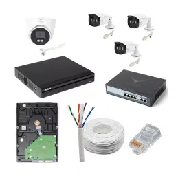 J K VISION 4MP 3 Pcs Bullet 1 Pc Dome CCTV IP Camera Kit with 4 Channel NVR, 4 Port POE, 1TB Hard Disk, Cat6 Cable 100 m & 8 RJ45 Connector-16