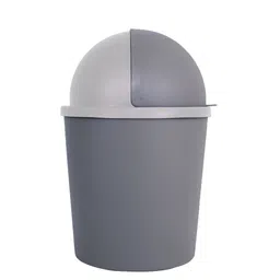 Kuber Industries Grey 3 Pcs Swinging Lid Teddy Table Dustbin 3 L Each image 2