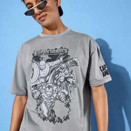 Kook N Keech Marvel Printed Drop-Shoulder Sleeves Pure Cotton Oversized T-shirt-image-57