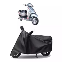 Auto Pearl Polyester Two Wheeler Cover for Hero Electric Electric NYX (Grey)-image-84