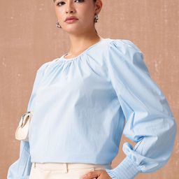 all about you Pure Cotton Puff Sleeves Gathered Top-16