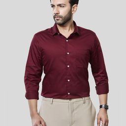 JONESBURG Spread Collar Slim Fit Formal Cotton Shirt-image-37