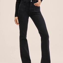 MANGO Women Black Flared Fit Stretchable Jeans-image-8