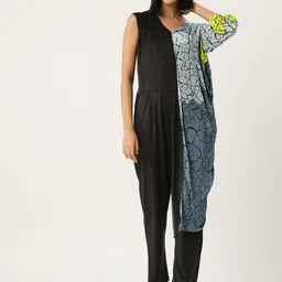 Simaaya Printed Basic Jumpsuit with Layered Details-6