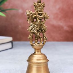 The Advitya Gold-Toned Religious Lord Vishnu Standing On Ringing Bell Curio Showpiece-image-27