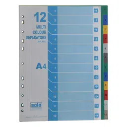 Solo Separators / Divider A4 Multicolor Rectangular Paper, SP312-46
