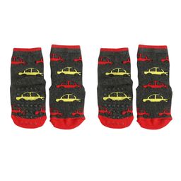 NOFALL Pack Of 2 Cars Design Antiskid Ankle Length Socks - Light Grey-image-12