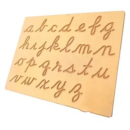 Fingo Tracing Board Cursive Small Letter A To Z Wooden- Brown-25