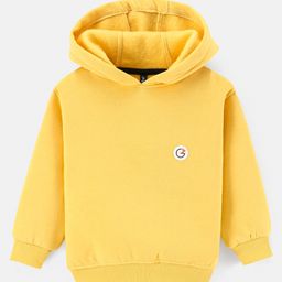 Little Kangaroos Full Sleeves Hooded Sweatshirt Solid Colour - Yellow-image-2