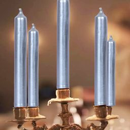 Parkash Candles Set of 20 Ritual Spell Unscented Chime Wax Candles - Silver-20