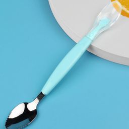 Fantasy India Baby Fruit Scraping Mud Spoon Feeding Spoon Soft Silicone Spoon - Green-picture-20