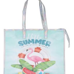 Echo Boomers Stylish Gradient Tote Bag - White & Sky Blue | Transparent Back | Sturdy Handle-image-99