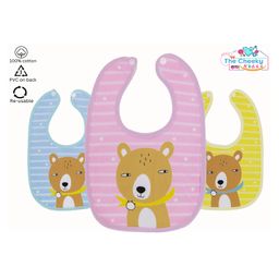 The Cheeky Kidzz Pack Of 3 Newborn Baby Cotton Printed Feeding Snap Button Aprons Bibs Everyday Use (CUTE DOG)-picture-19