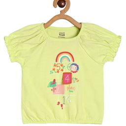 MINI KLUB Cotton Half Sleeves Numerical Printed Top - Green-image-9