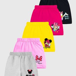 KUCHIPOO Cotton Blend Pack Of 5 Mickey & Friends Featuring Characters Printed Shorts - Multi Colour-picture-7