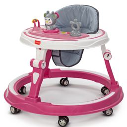 LuvLap 360 Joy with 3 Level Height Adjustment & Switchable Food & Musical Toy Tray Advanced Baby Activity Walker - Dark Pink-8