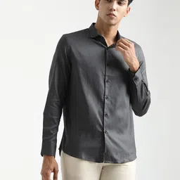 Blu MNKY Spread Collar Long Sleeves Smart Slim Fit Shirt-picture-10