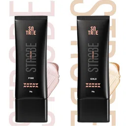 SOTRUE Set Of 2 Strobe Cream Highlighter For Face Radiance- 30 g Each- Pink & Gold-56