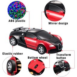 YAMAMA Battery Operated Transformer Robot Car Toy With 360 Degree Universal Wheel Light And Music - Multicolor image 2