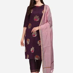 VredeVogel Women Floral Printed Kurta with Trousers & Dupatta-picture-13