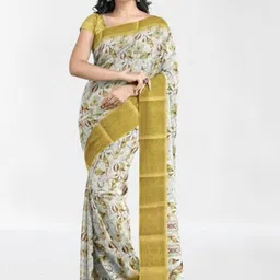 J 6 DESIGNER Floral Printed Saree With Blouse Piece-picture-10